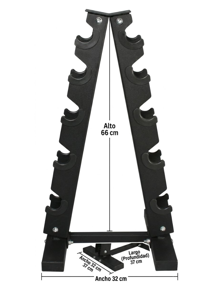 Rack de mancuernas 5 compartimentos Hex 2